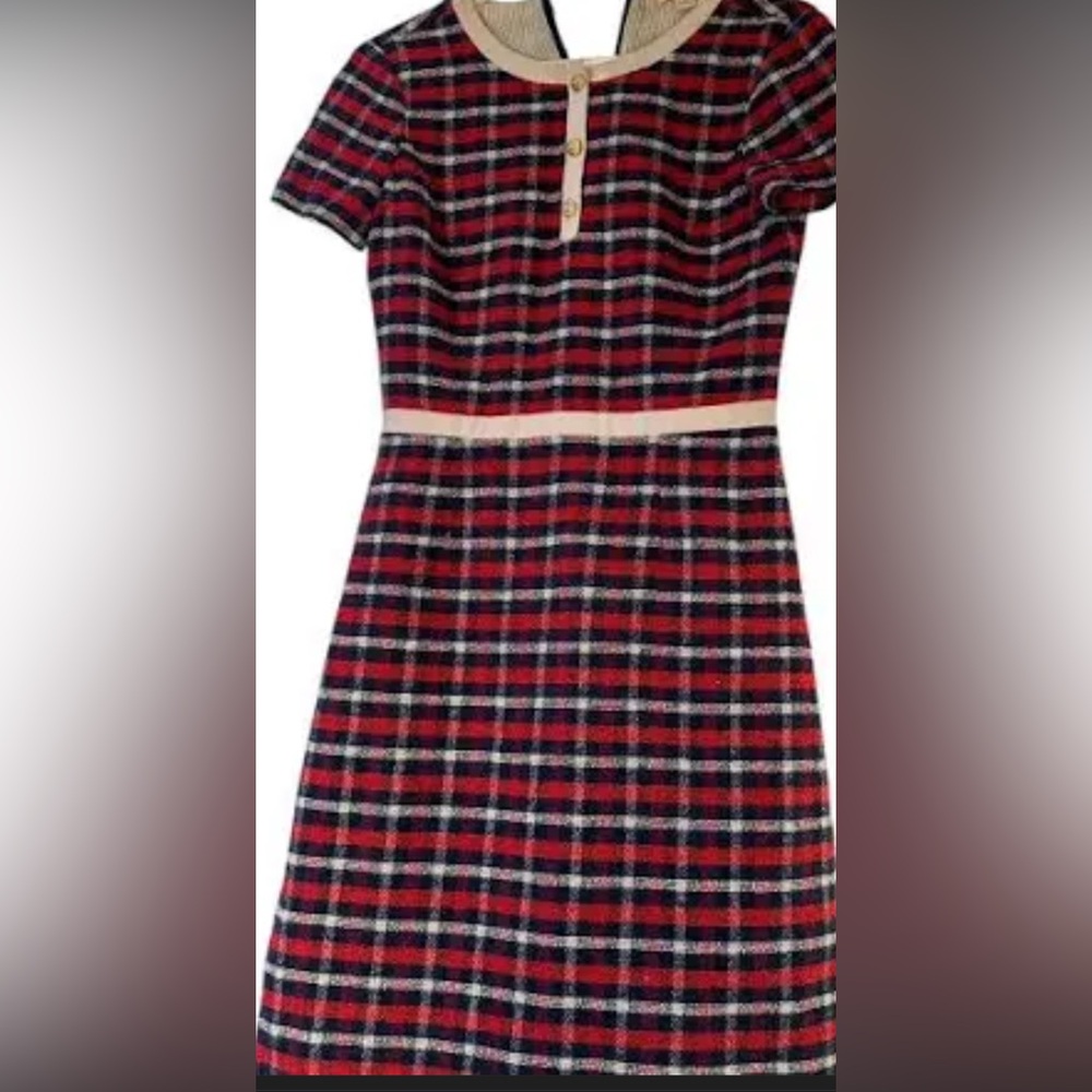 Brooks Brothers Red Fleece Short Sleeve  Plaid Check Dress Size 4